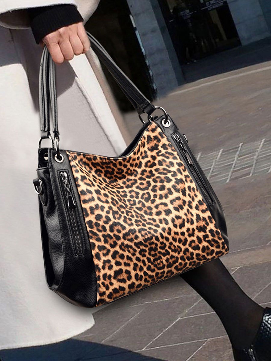 Casual Leopard Print Zebra Shoulder Bag  - By Qivii