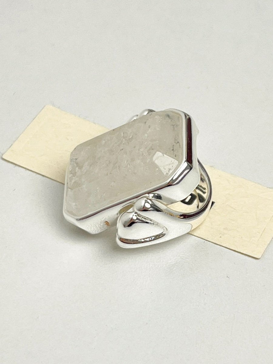 Retro Fashion Large Square Crystal Sugar Cube Ring  - By Qivii