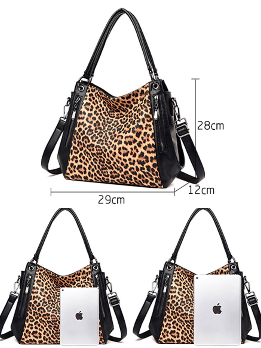 Casual Leopard Print Zebra Shoulder Bag  - By Qivii