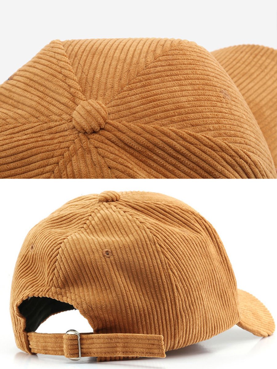 Casual Retro Corduroy Sports Warm Baseball Cap  - By Qivii
