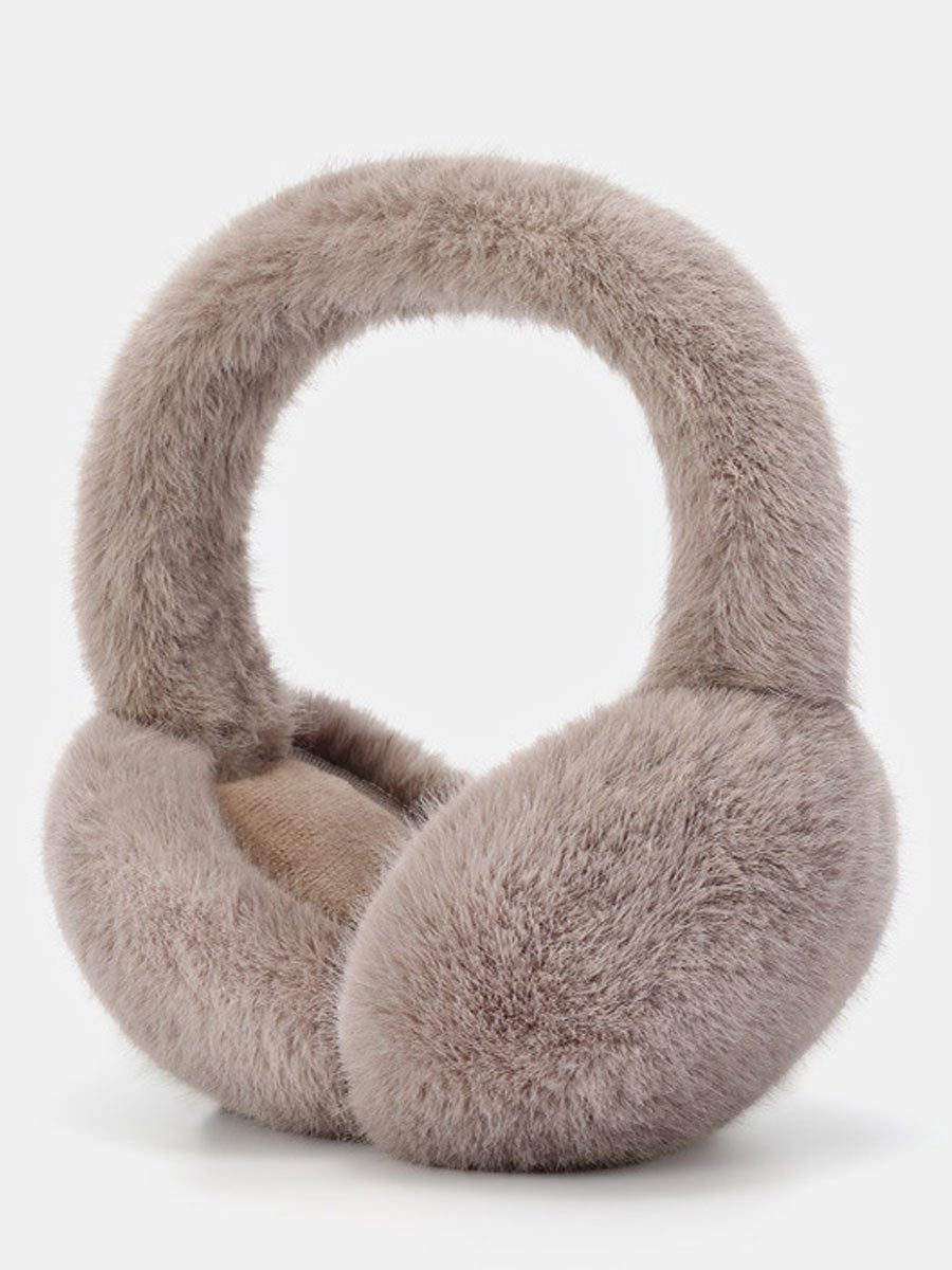 Warm And Windproof Fleece Foldable Imitation Rabbit Fur Earmuffs  - By Qivii