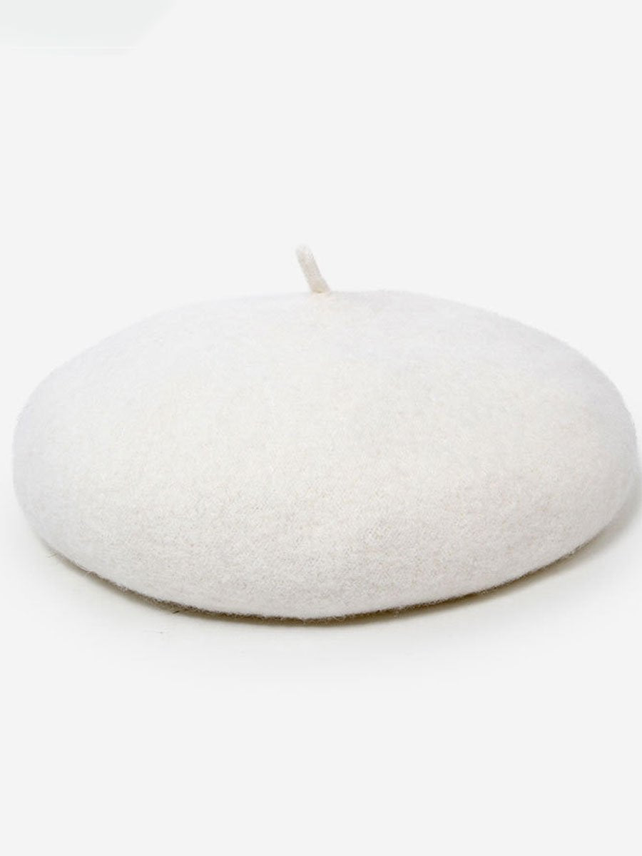 Fashionable Autumn And Winter Retro Wool Beret Hat  - By Qivii