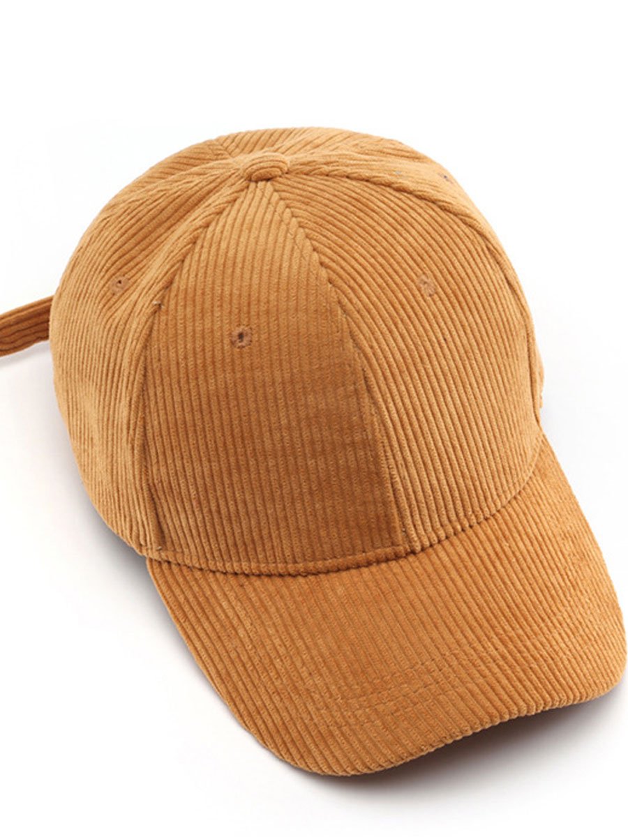 Casual Retro Corduroy Sports Warm Baseball Cap  - By Qivii