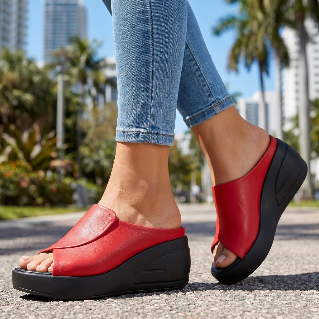 Judy Wedge Sandals  - By Qivii