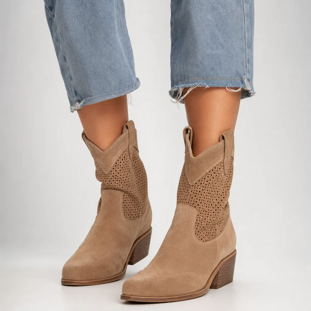 Landry Mid Heel Ankle Boots  - By Qivii