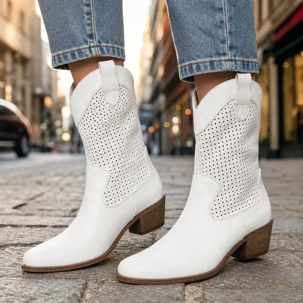 Landry Mid Heel Ankle Boots  - By Qivii