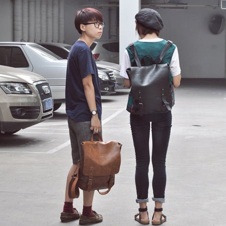 Large Capacity Synthetic Leather Backpack  - By Qivii