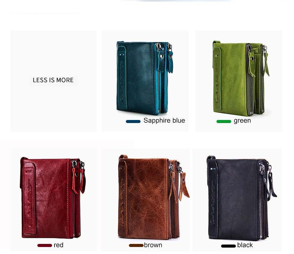Luxury Genuine Leather Short Wallet  - By Qivii