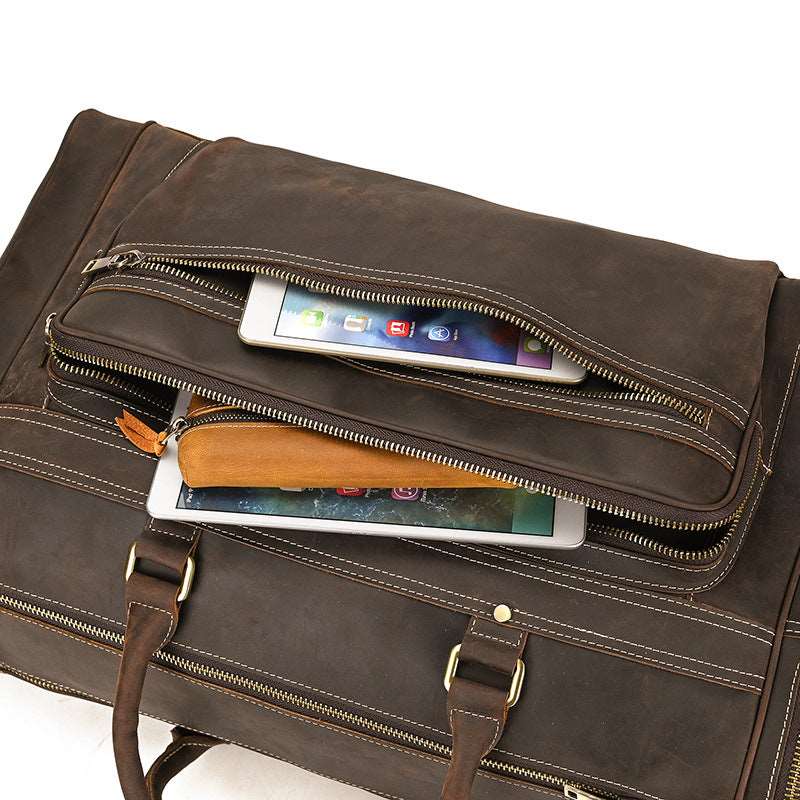 Luxury Large Capacity Retro Leather Travel Bag  - By Qivii