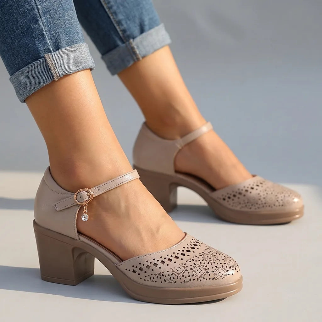 Madeline Block Heels  - By Qivii