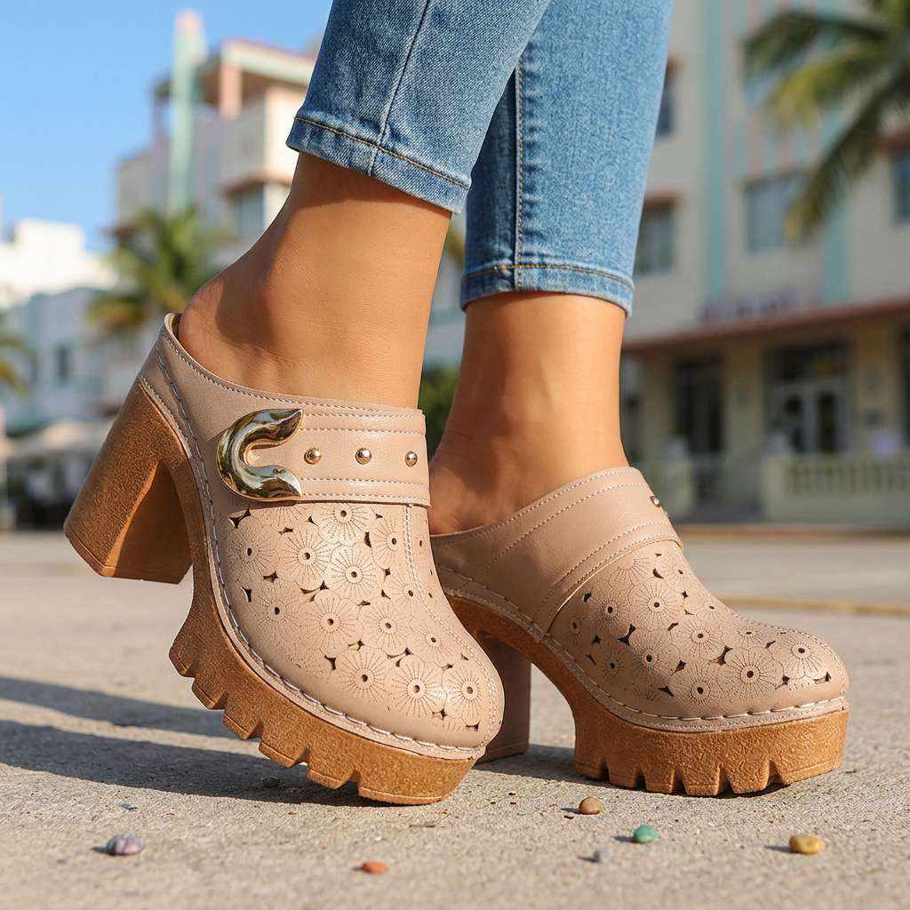 Melissa Buckle Slip-On Clogs  - By Qivii