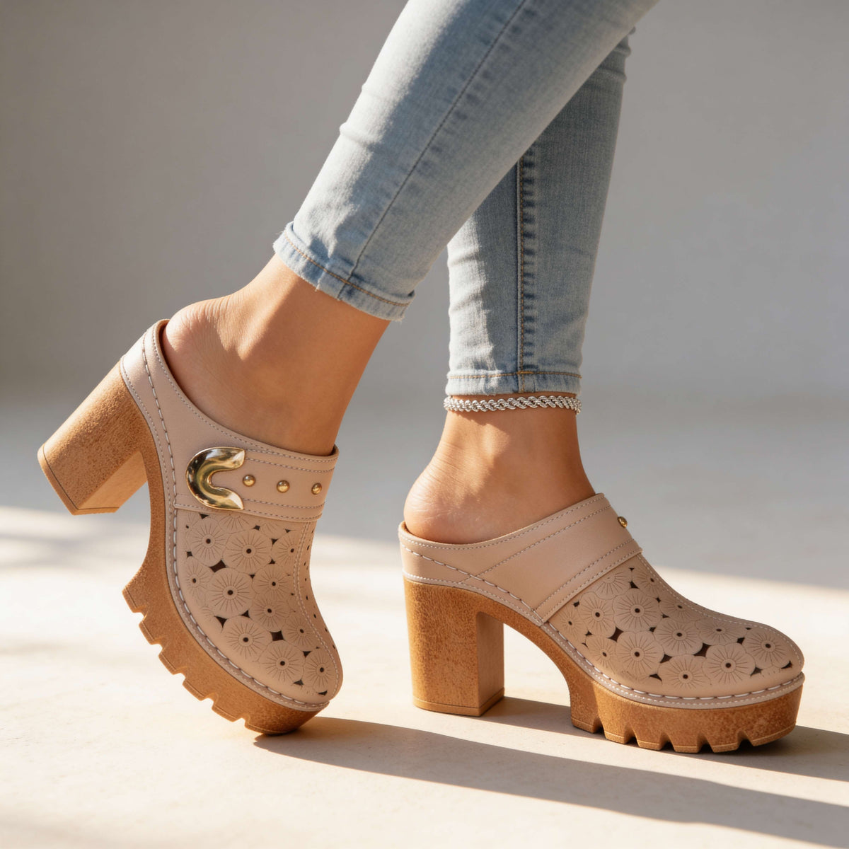 Melissa Buckle Slip-On Clogs  - By Qivii