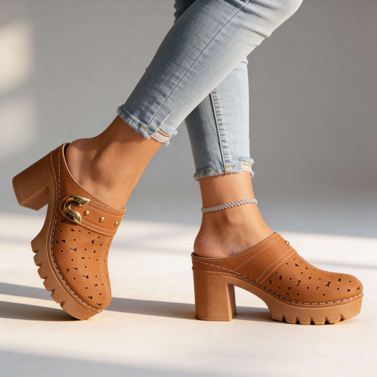 Melissa Buckle Slip-On Clogs  - By Qivii