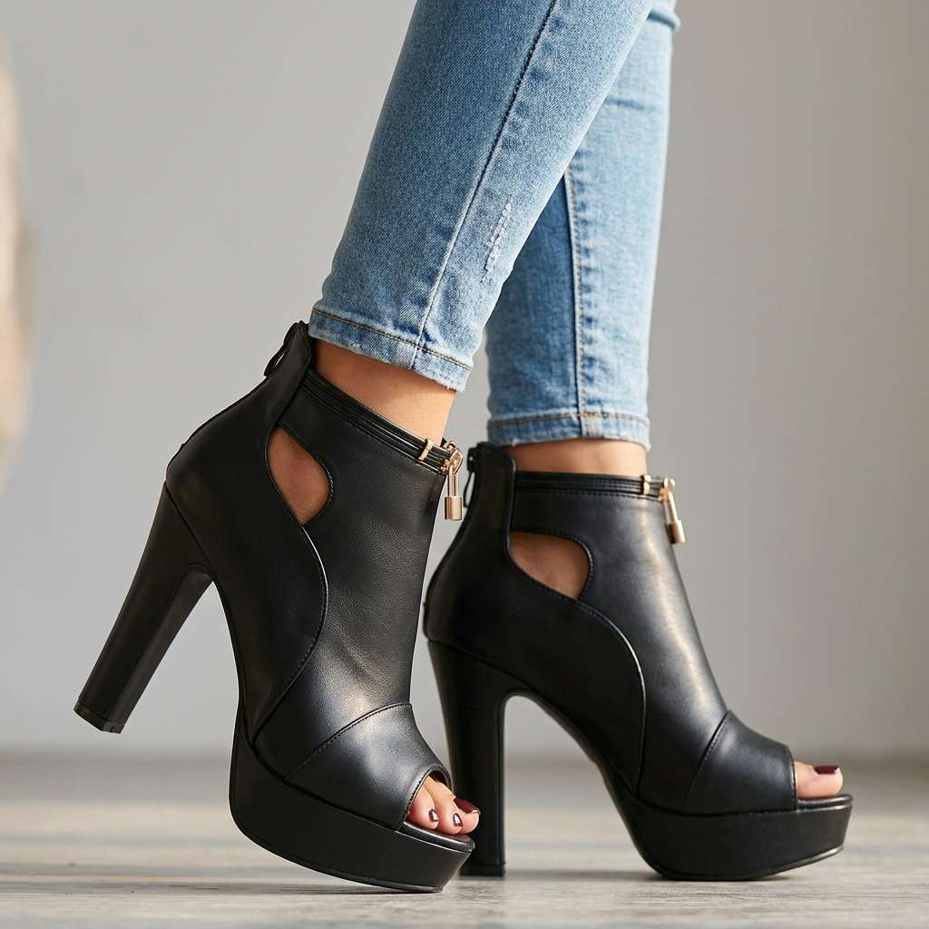 Valeria Open Toe Heels  - By Qivii