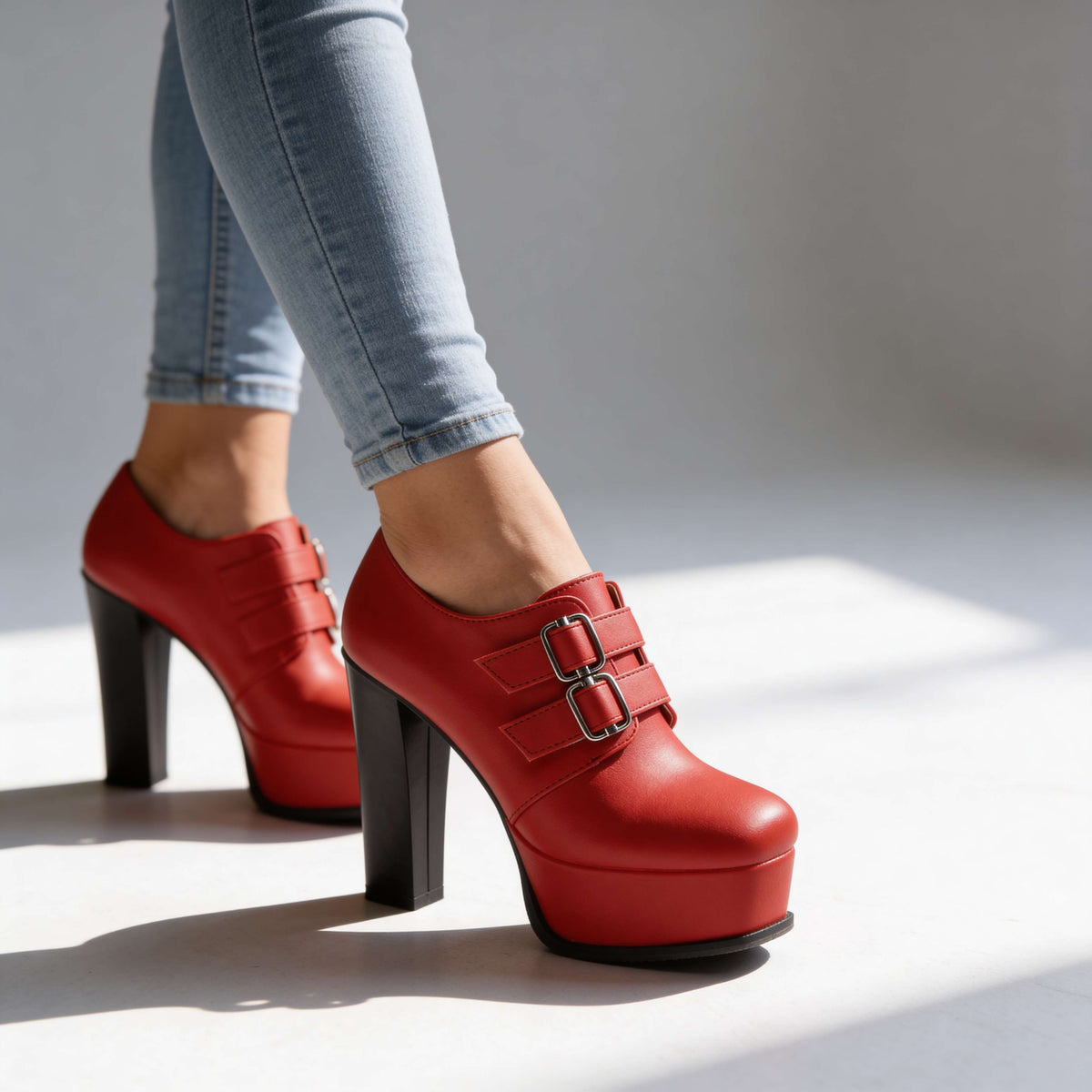 Victoria Buckle Heels  - By Qivii