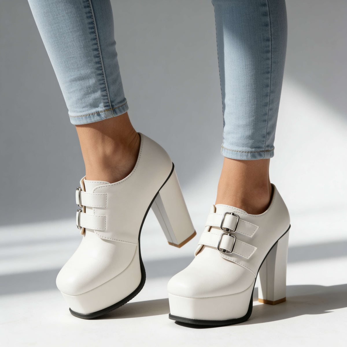 Victoria Buckle Heels  - By Qivii