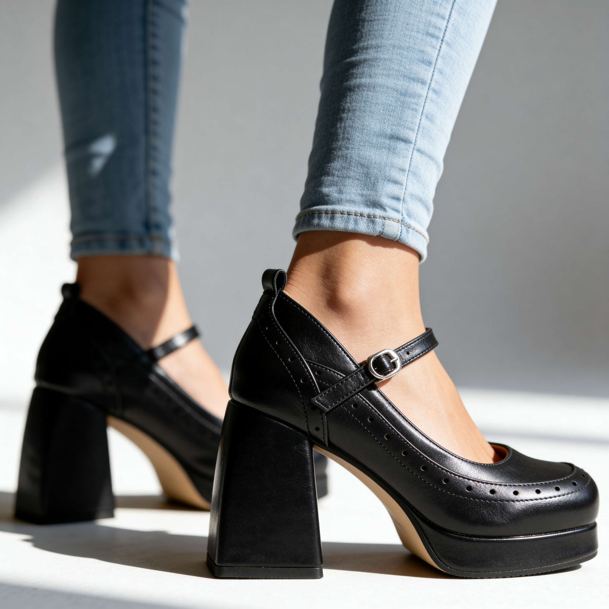 Amelia Brogue Heels  - By Qivii