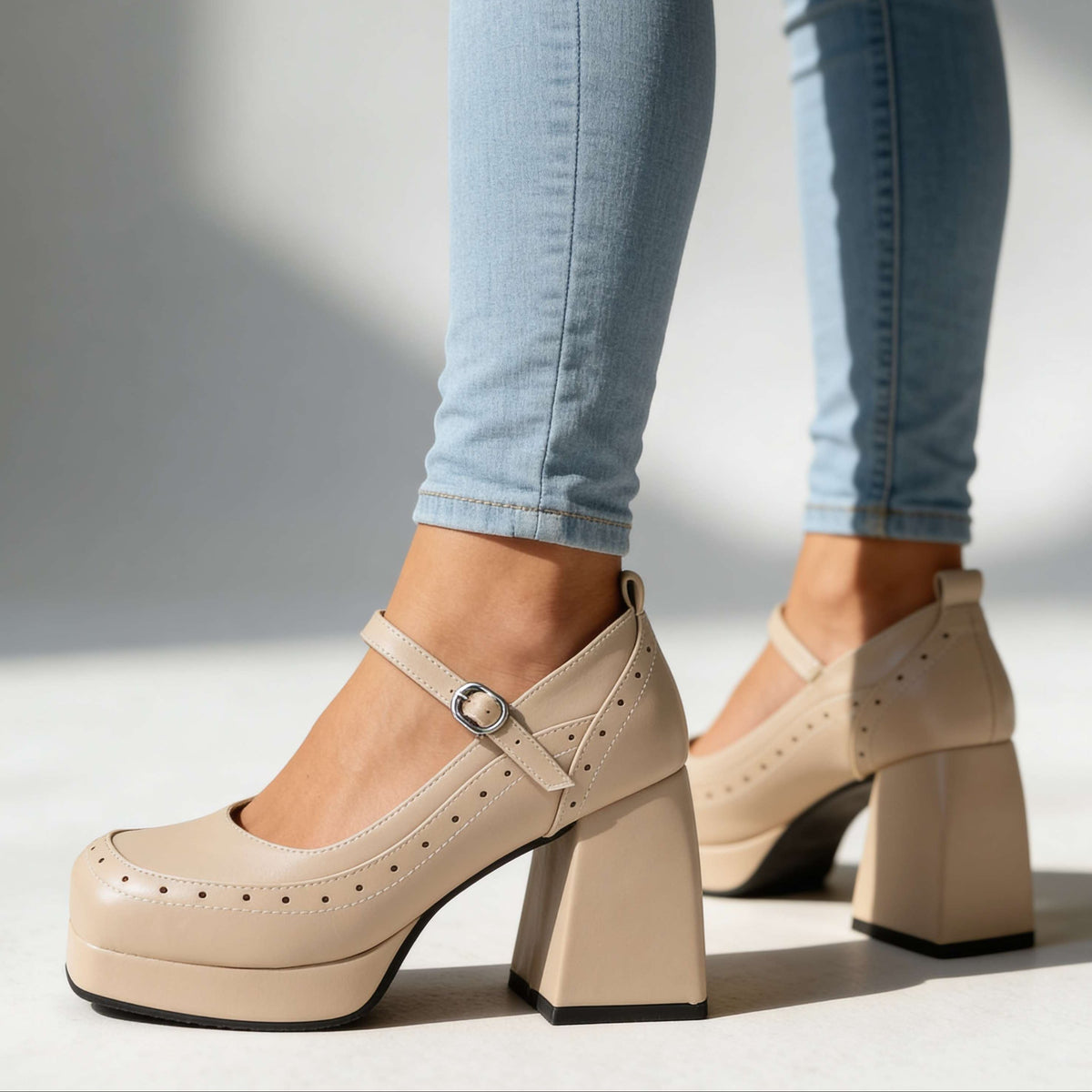 Amelia Brogue Heels  - By Qivii