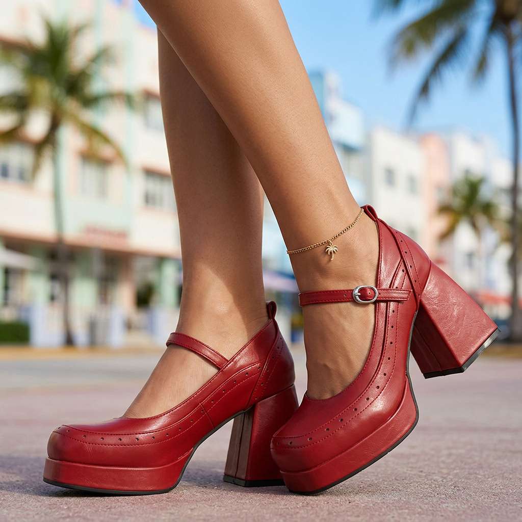 Amelia Brogue Heels  - By Qivii
