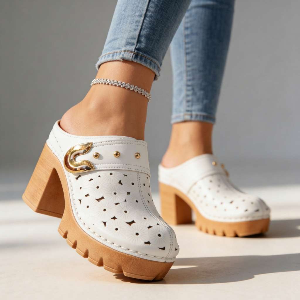 Melissa Buckle Slip-On Clogs  - By Qivii
