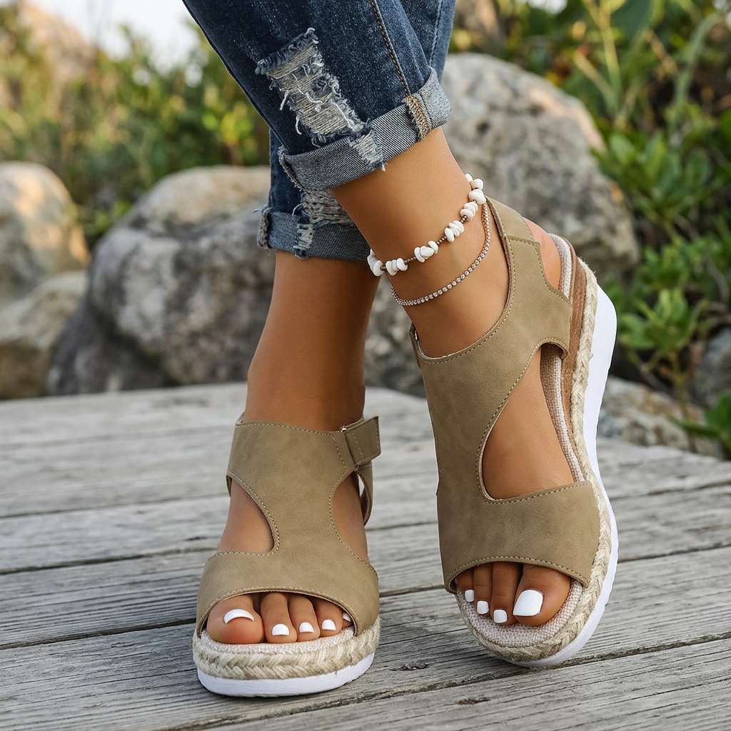 Sophia Wedge Sandals  - By Qivii