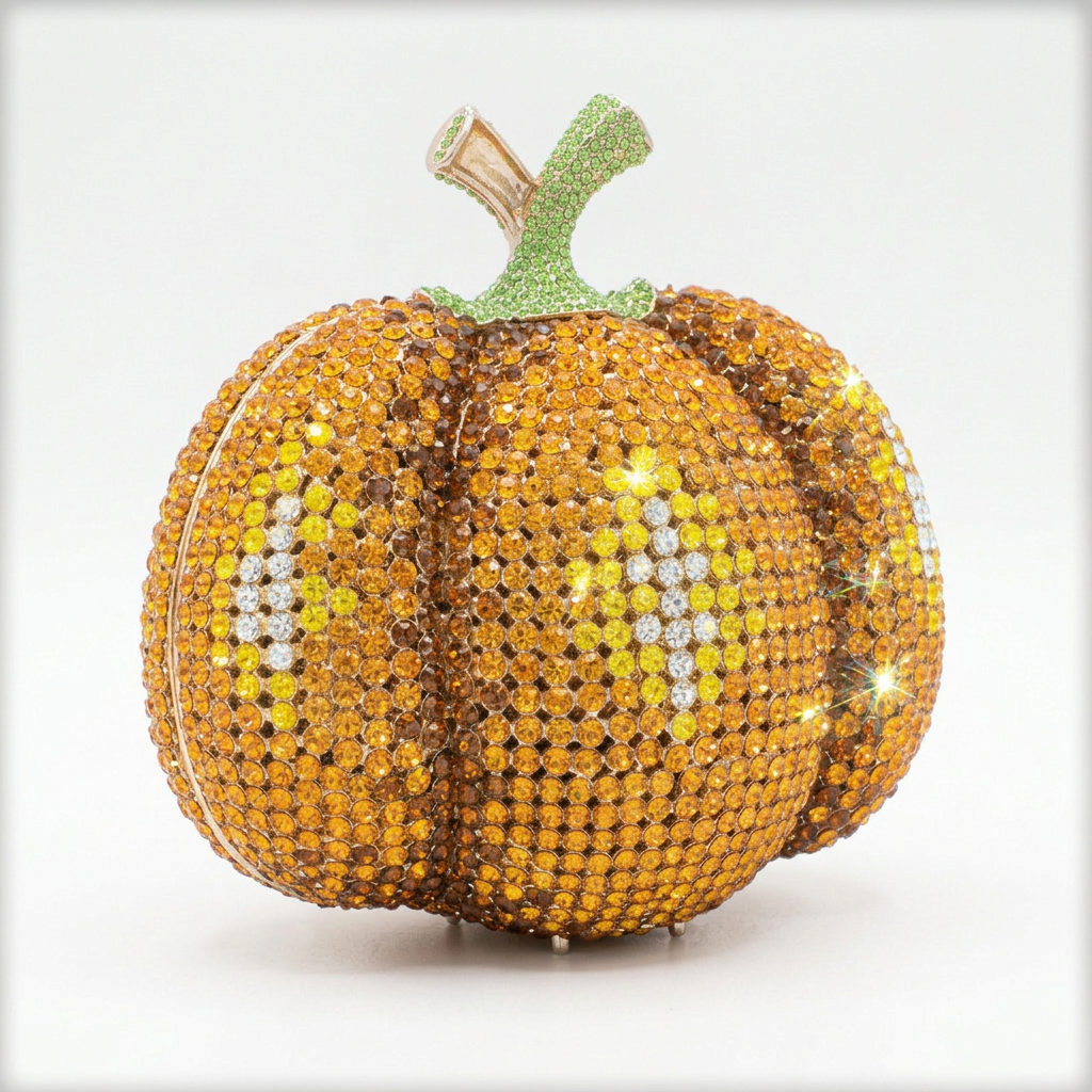 Pumpkin Crystal Clutch  - By Qivii