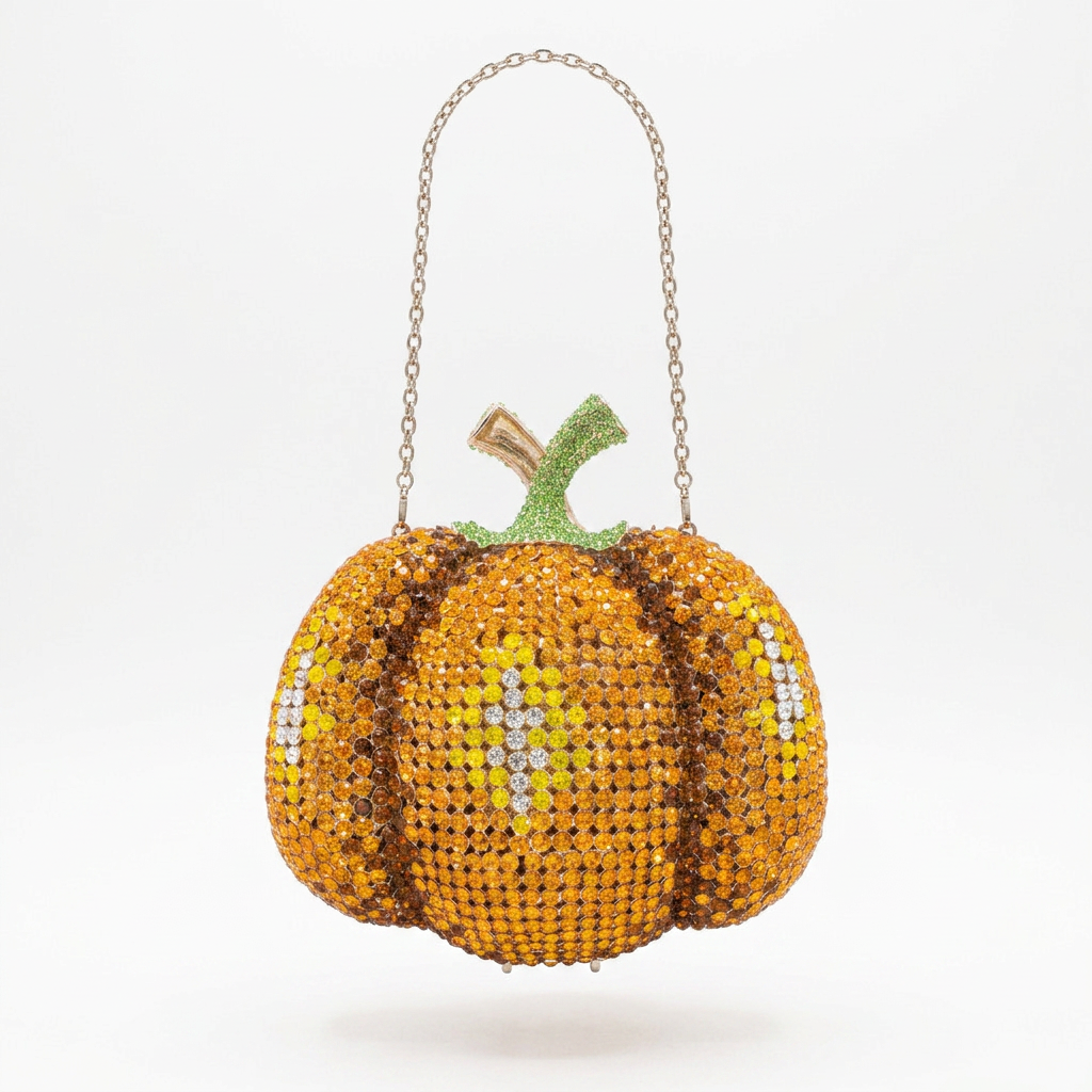 Pumpkin Crystal Clutch  - By Qivii