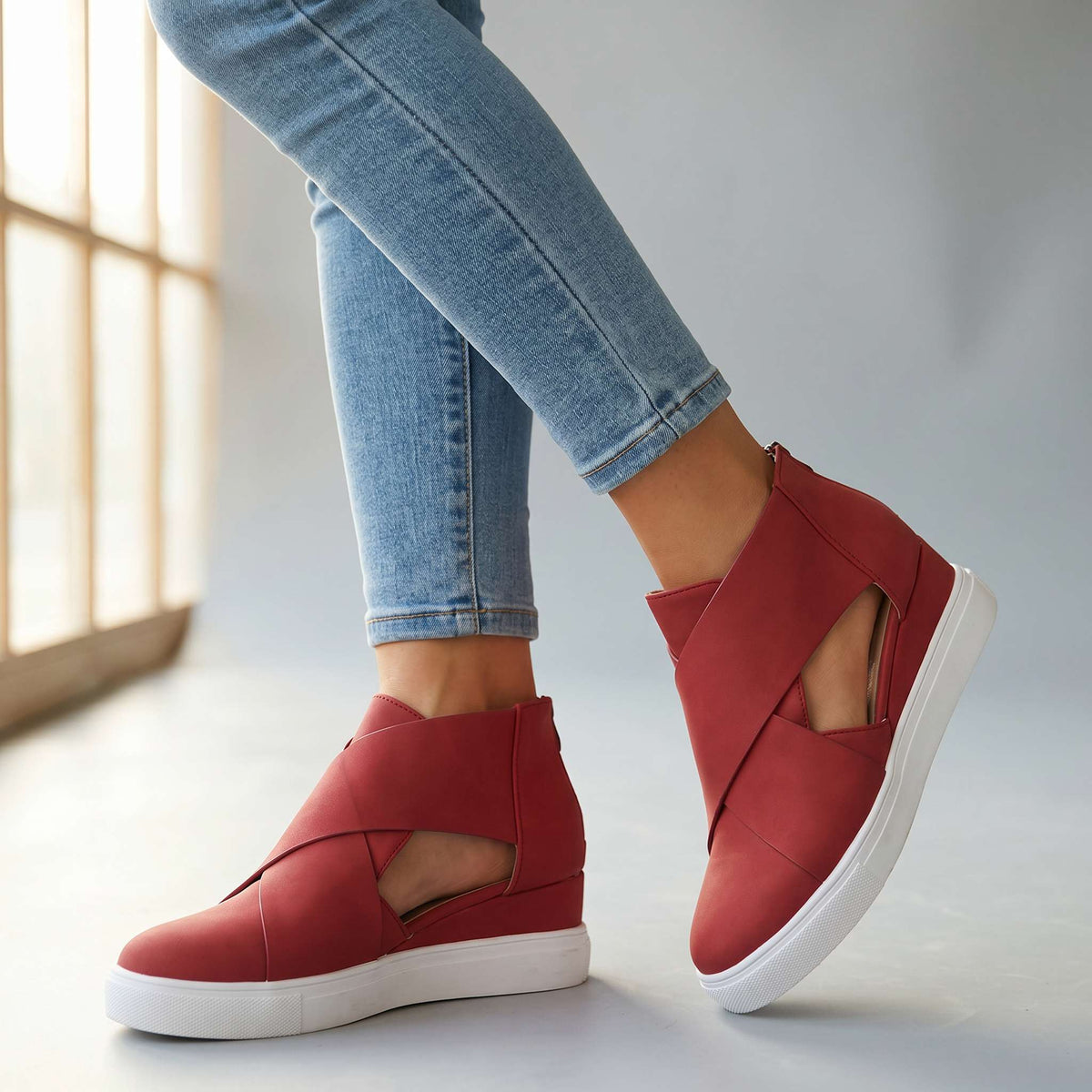Makenzie Open Crossover Sneakers  - By Qivii