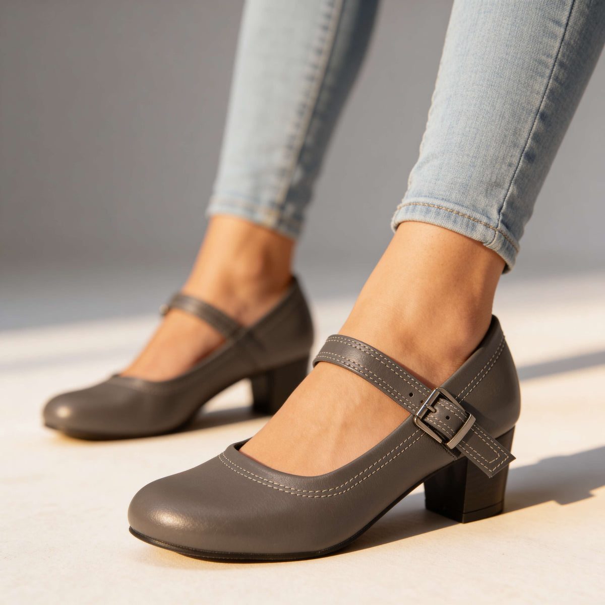Bella Buckle Strap Pumps  - By Qivii