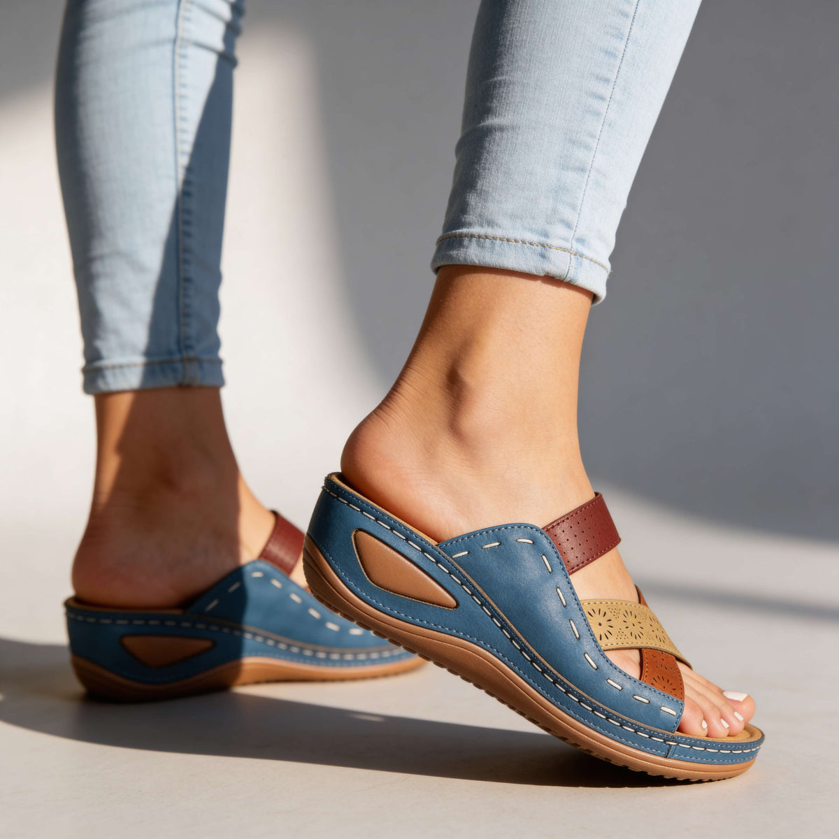 Annabel Floral Orthopedic Slides  - By Qivii