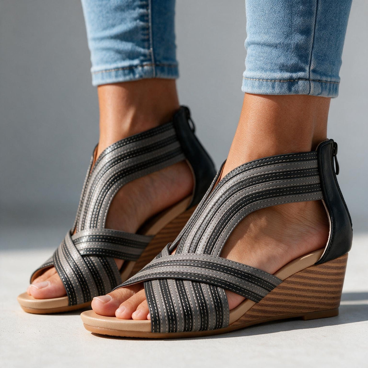 Audrey Cross-Strap Heels  - By Qivii