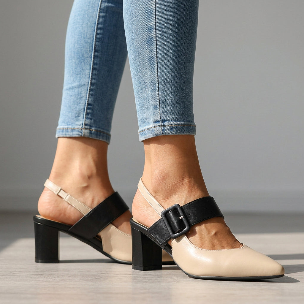Georgiana Slingback Heels  - By Qivii