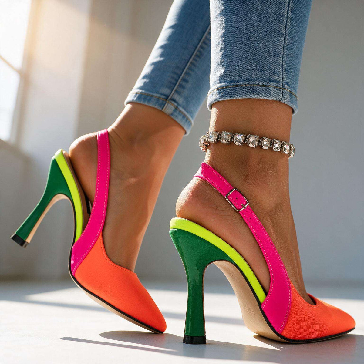 Layla Slingback Heels  - By Qivii