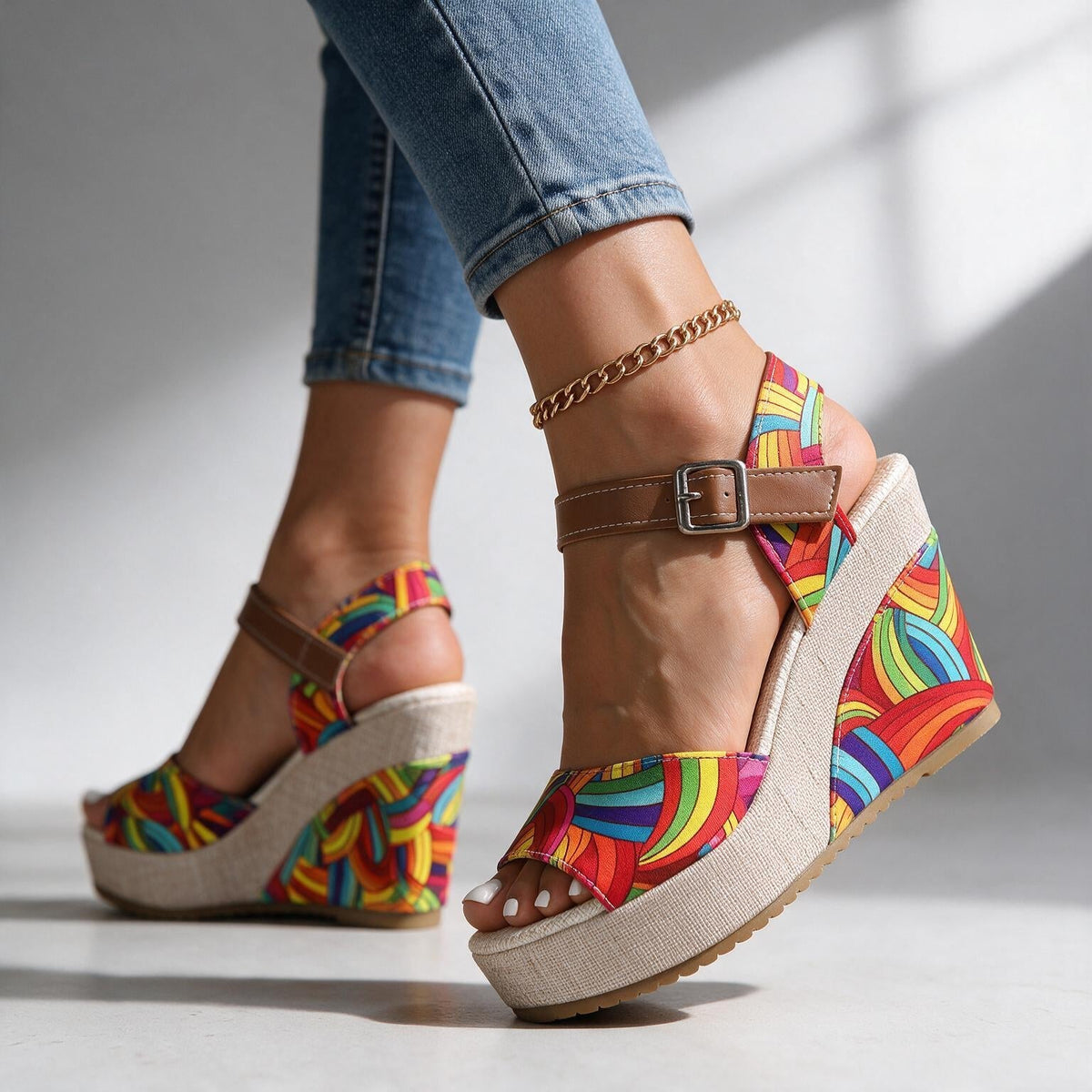 Daisy Buckle Platform Heels  - By Qivii