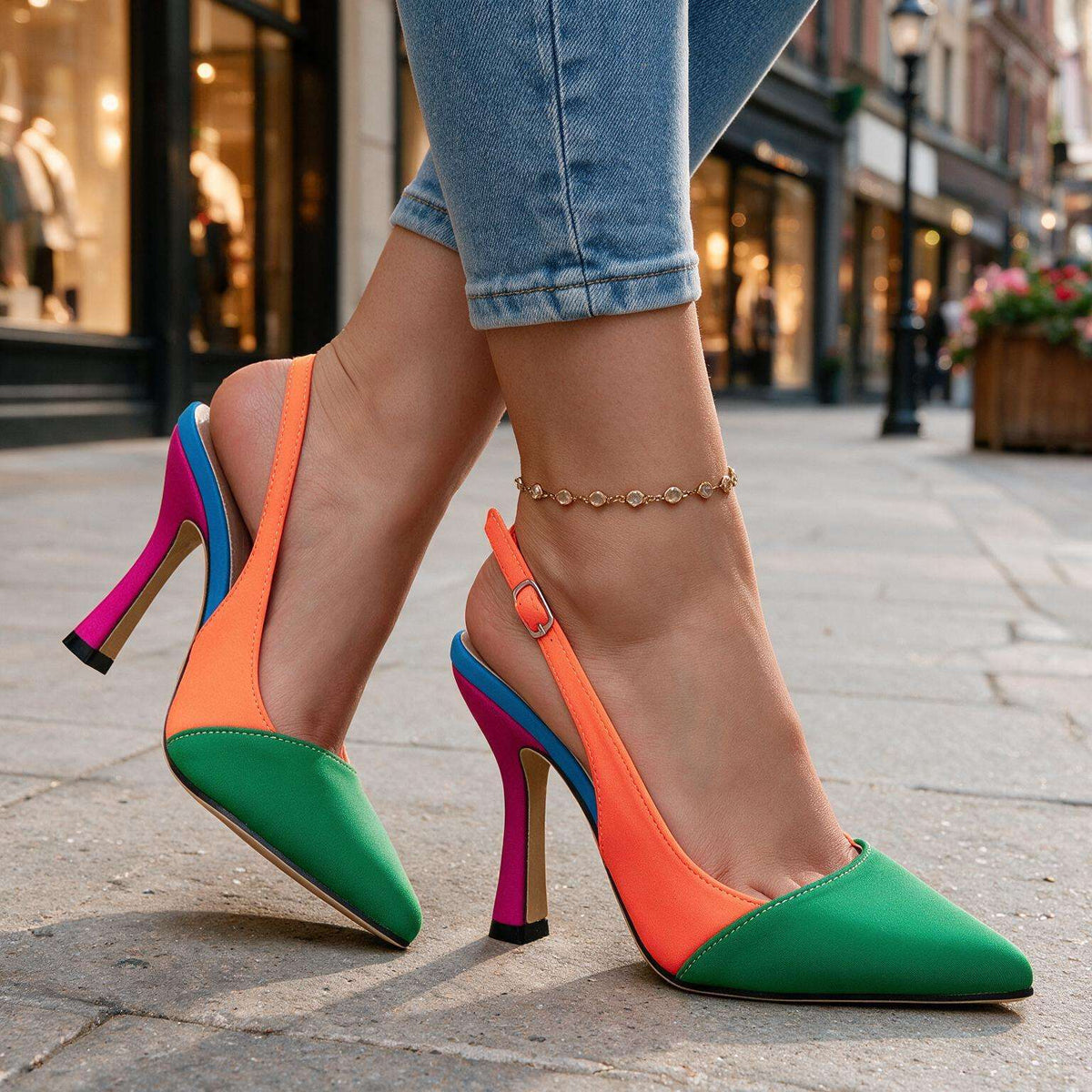 Layla Slingback Heels  - By Qivii