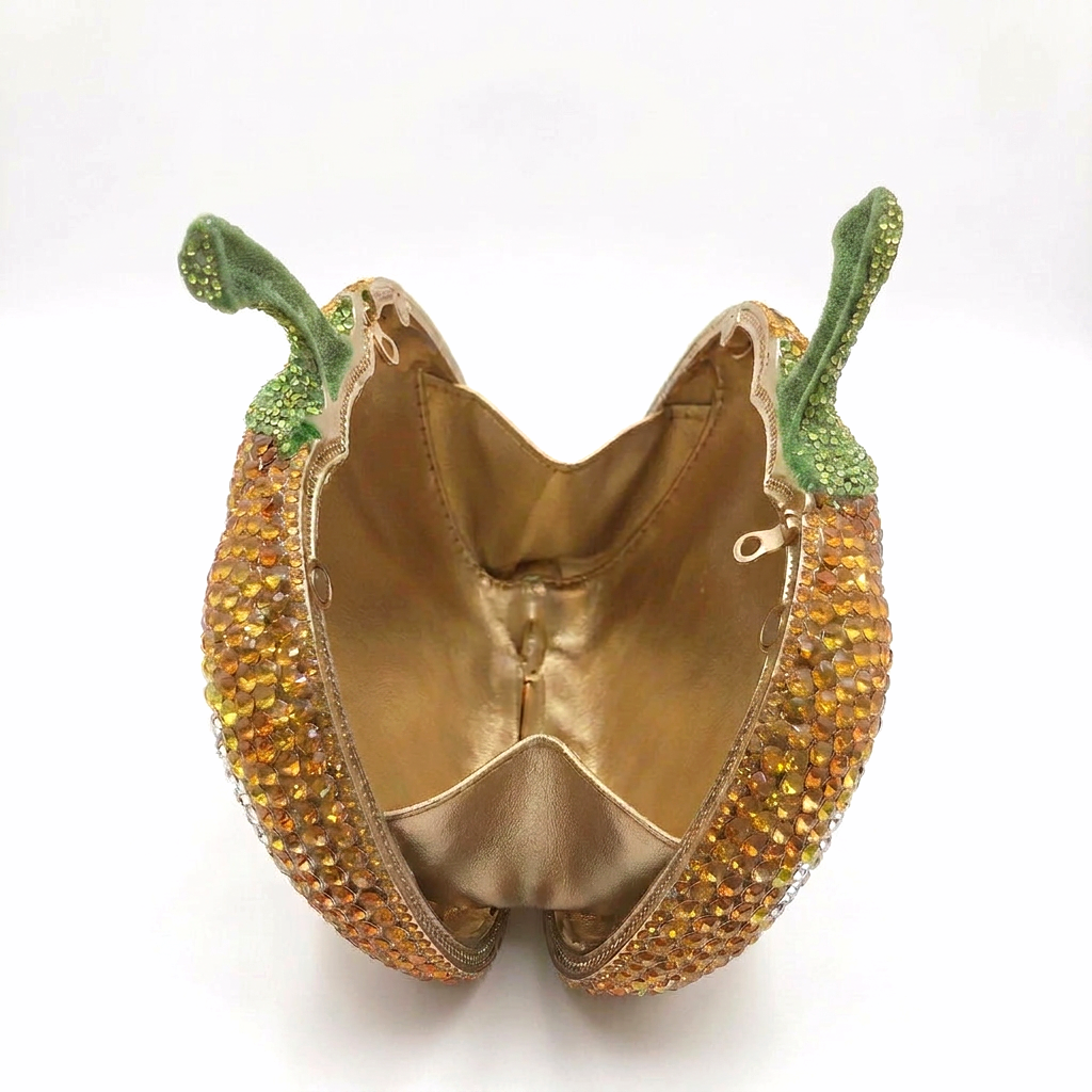 Pumpkin Crystal Clutch  - By Qivii