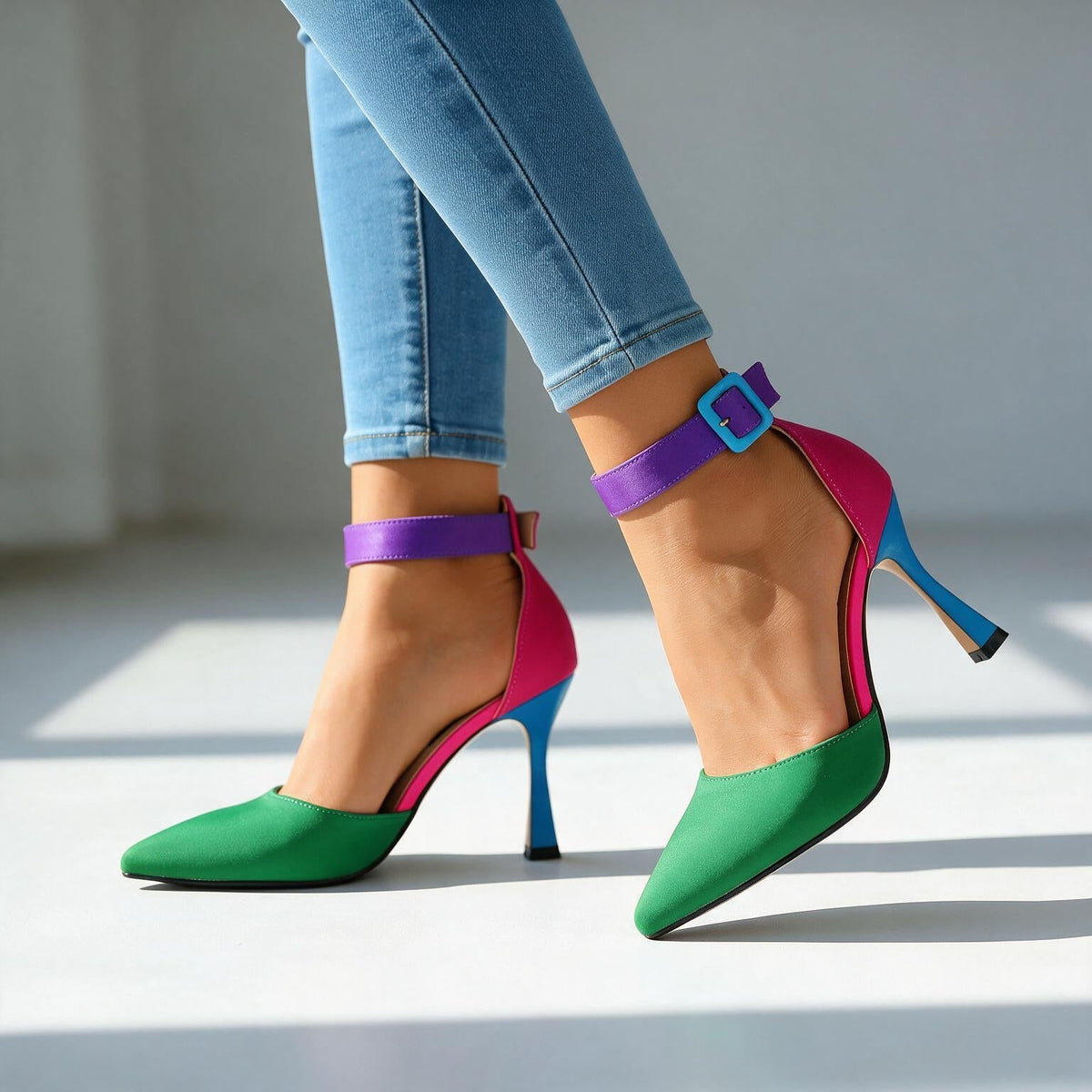 Jolene Buckle Heels  - By Qivii