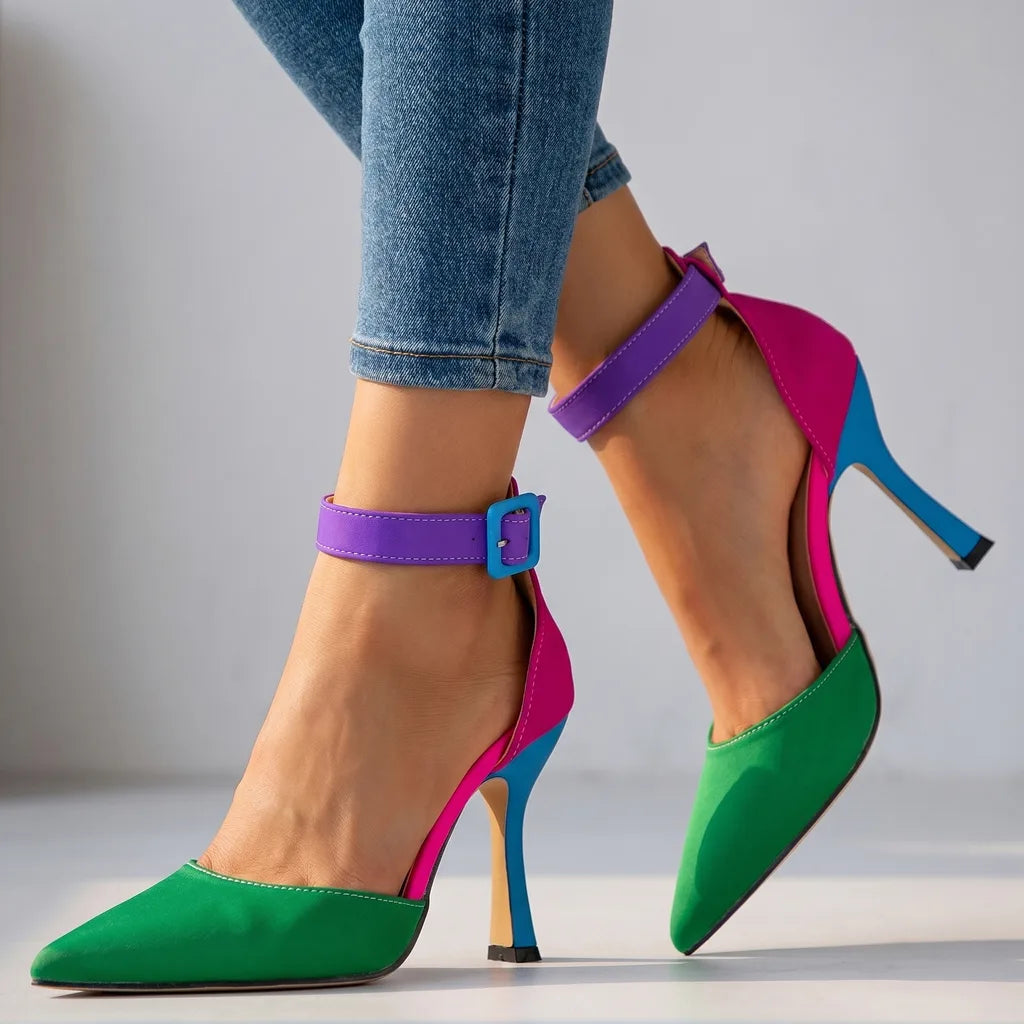 Mila Colorblock Stiletto Heels  - By Qivii