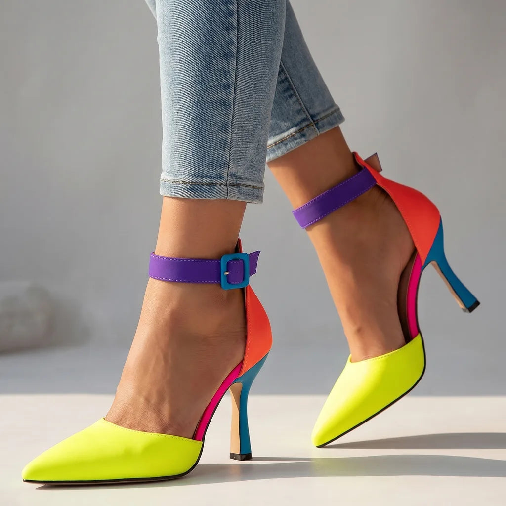 Mila Colorblock Stiletto Heels  - By Qivii