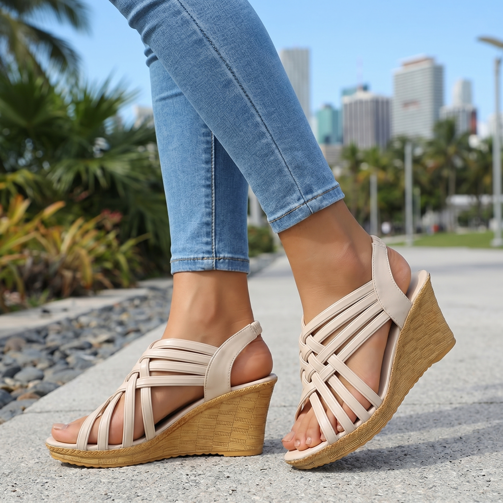 Rihanna Cross-Strap Sandals  - By Qivii