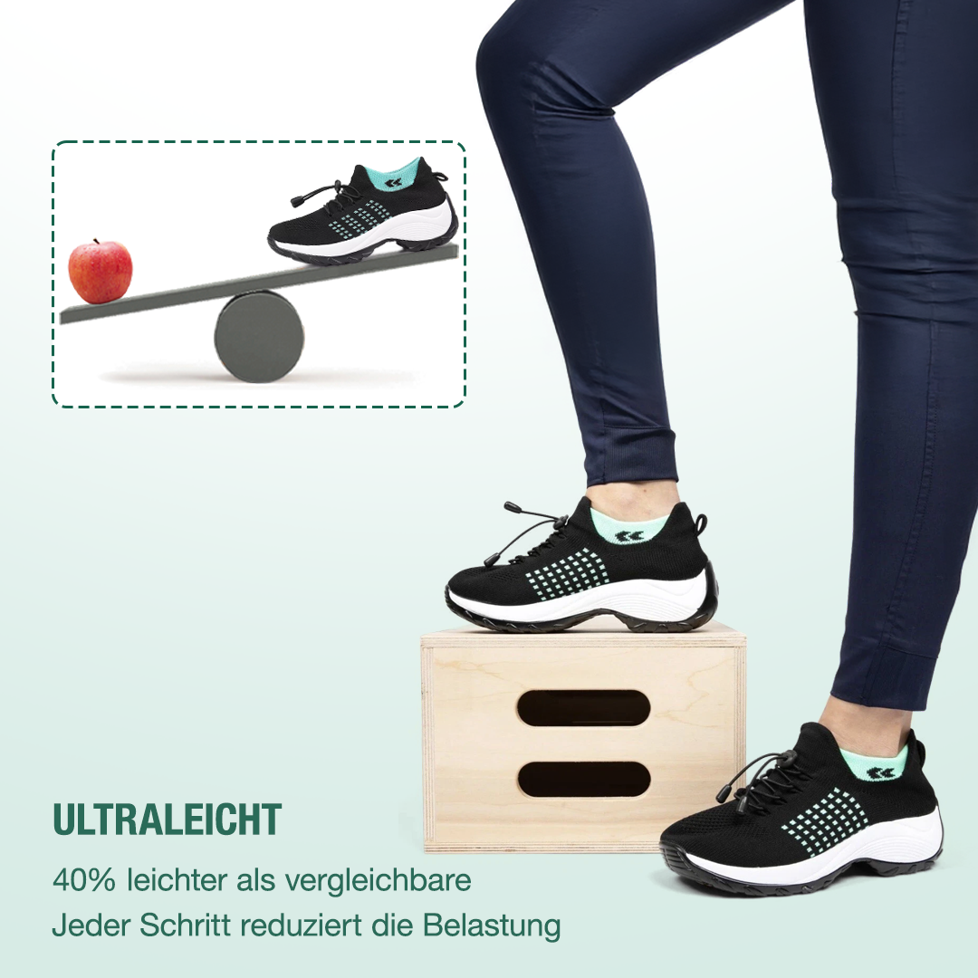 Ambulo Orthopädische Schuhe Strickstoff - Grün Schwarz  - By Qivii