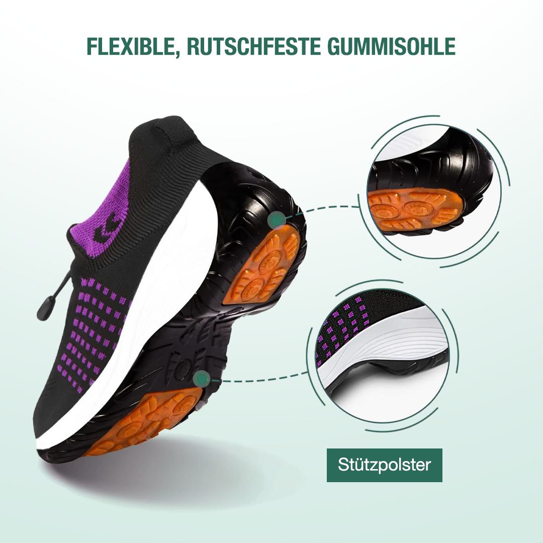 Ambulo Orthopädische Schuhe Strickstoff - Lila Schwarz  - By Qivii