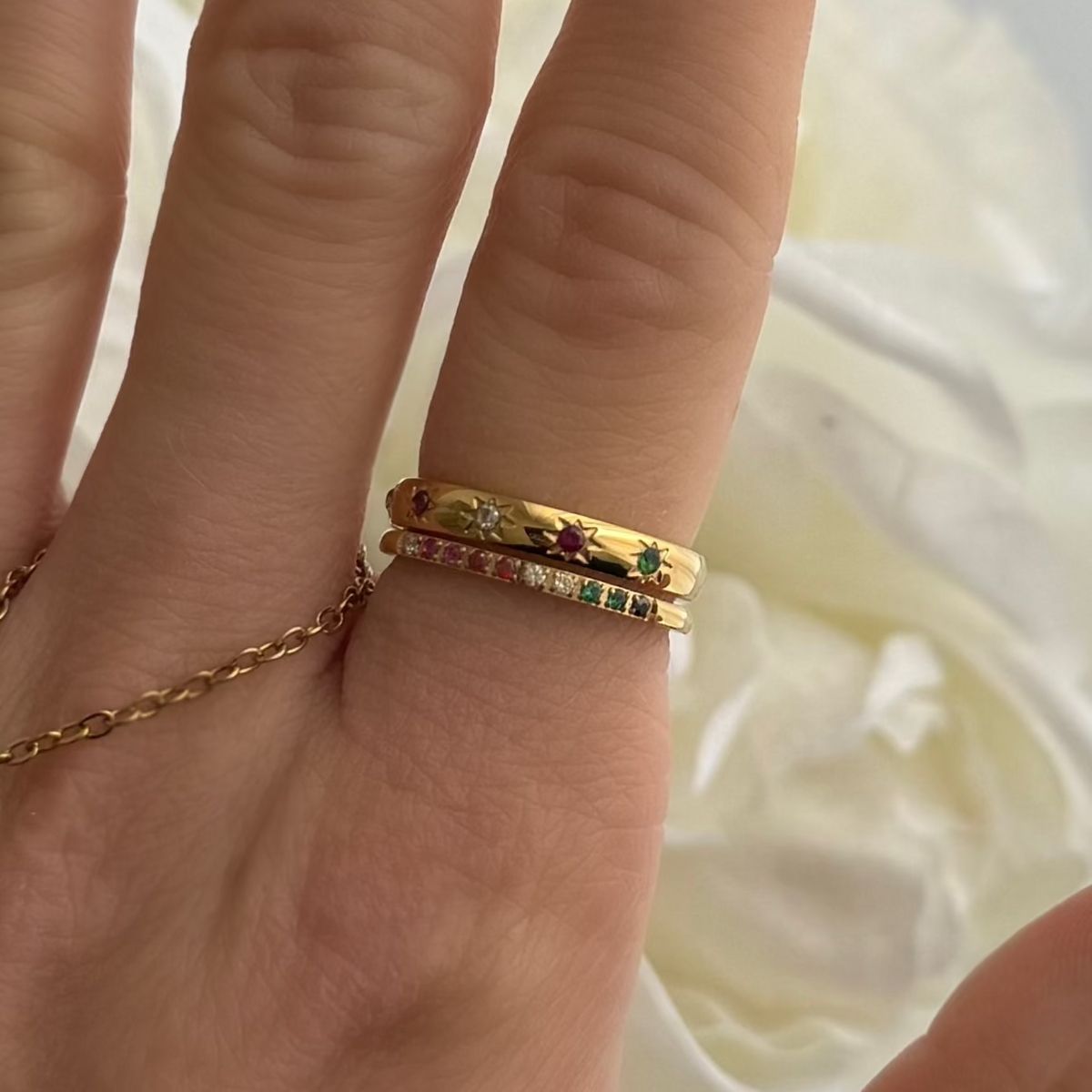 Rainbow's End 2-Piece Ring Set | By Qivii