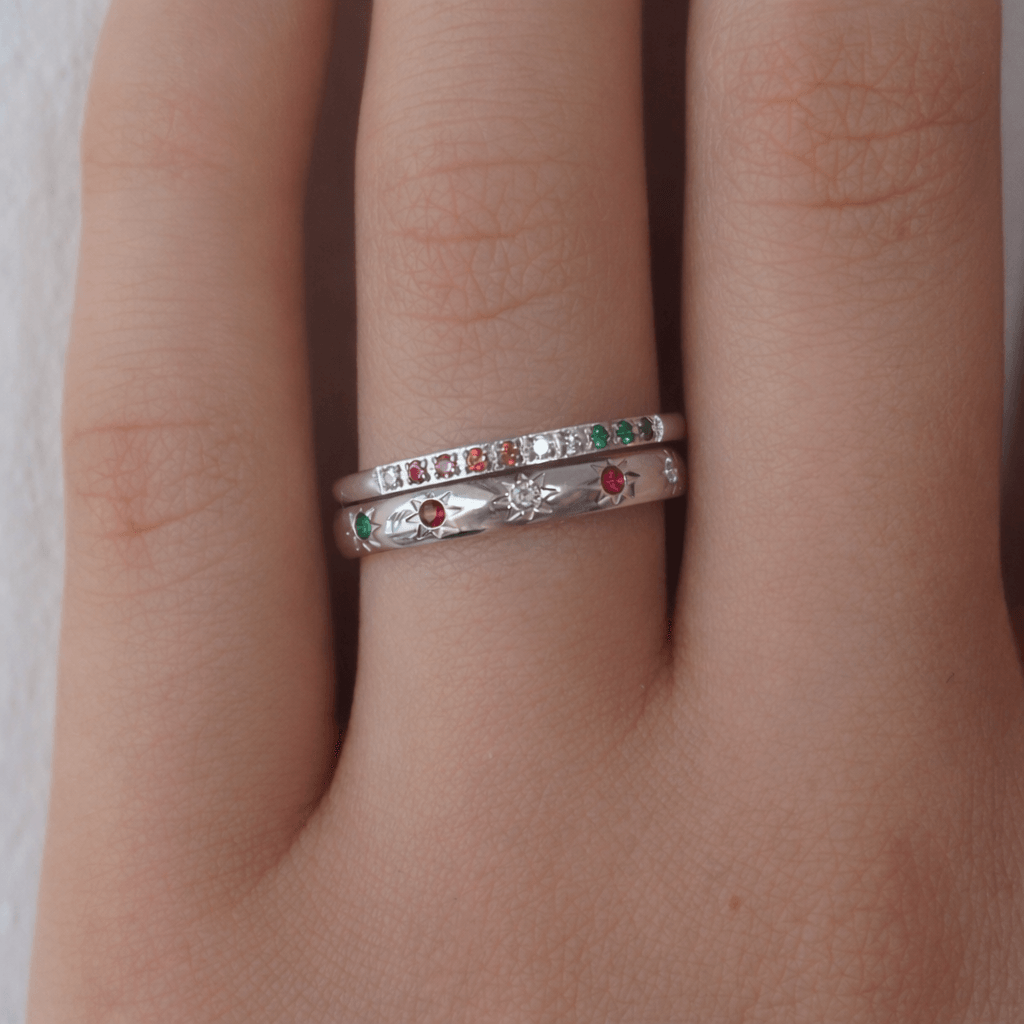 Rainbow's End 2-Piece Ring Set | By Qivii