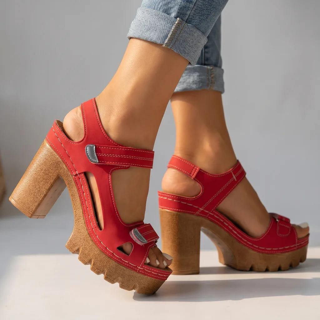 Rhonda Platform Strap Sandals  - By Qivii