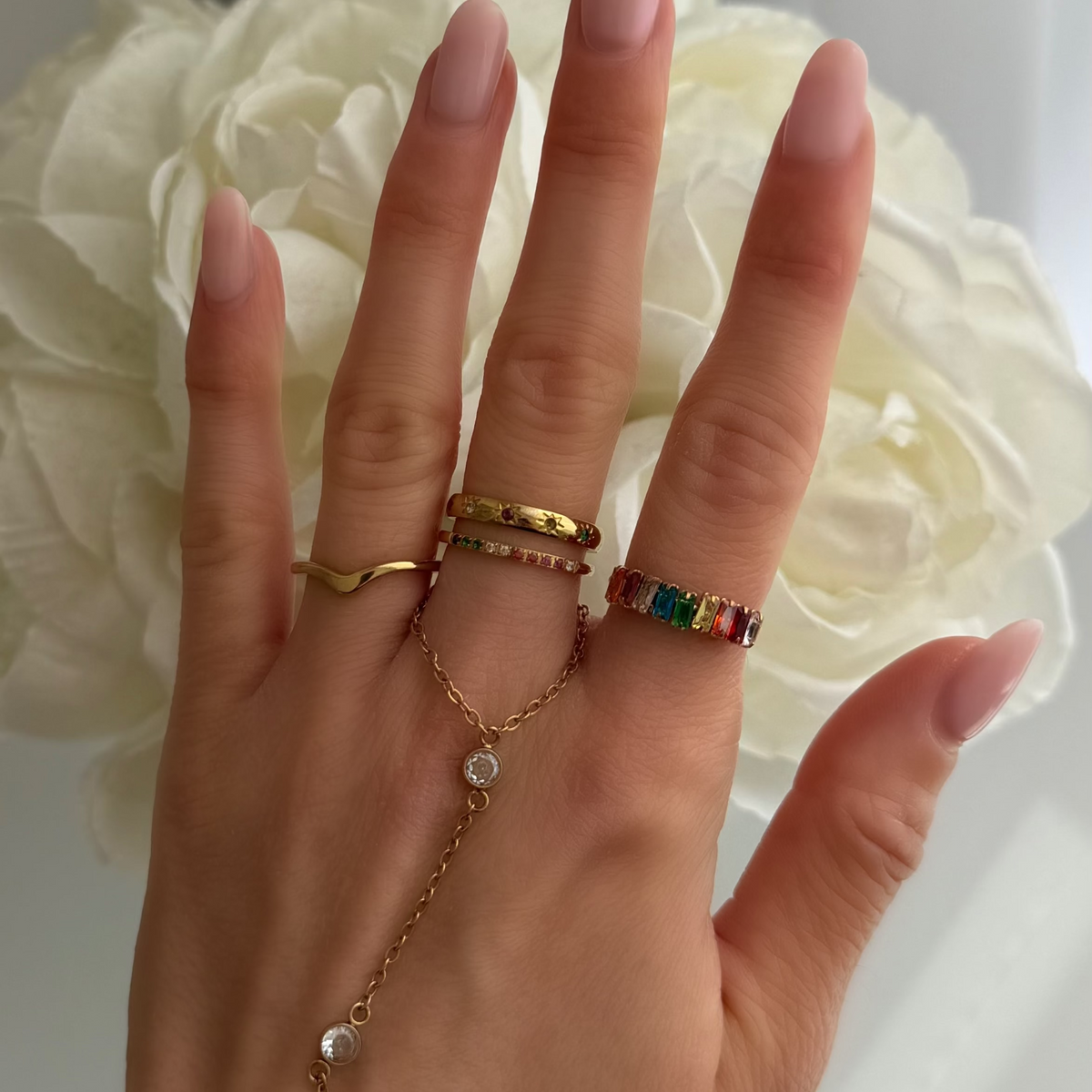 Rainbow's End 2-Piece Ring Set | By Qivii