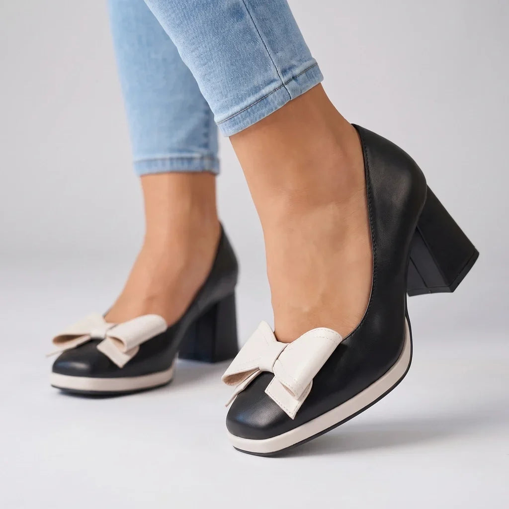 Rosalie Block Heel Pumps  - By Qivii