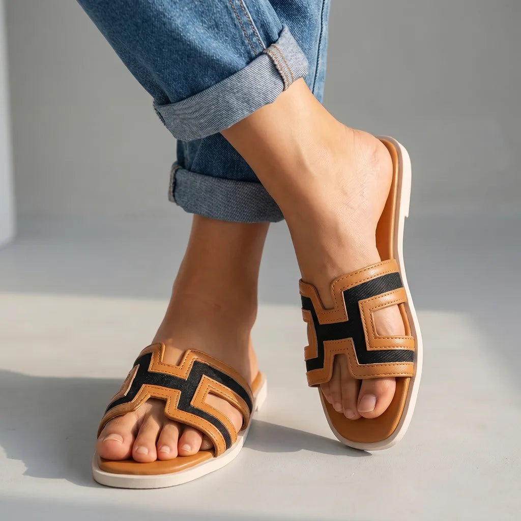 Sonia Colorblock Sandals  - By Qivii