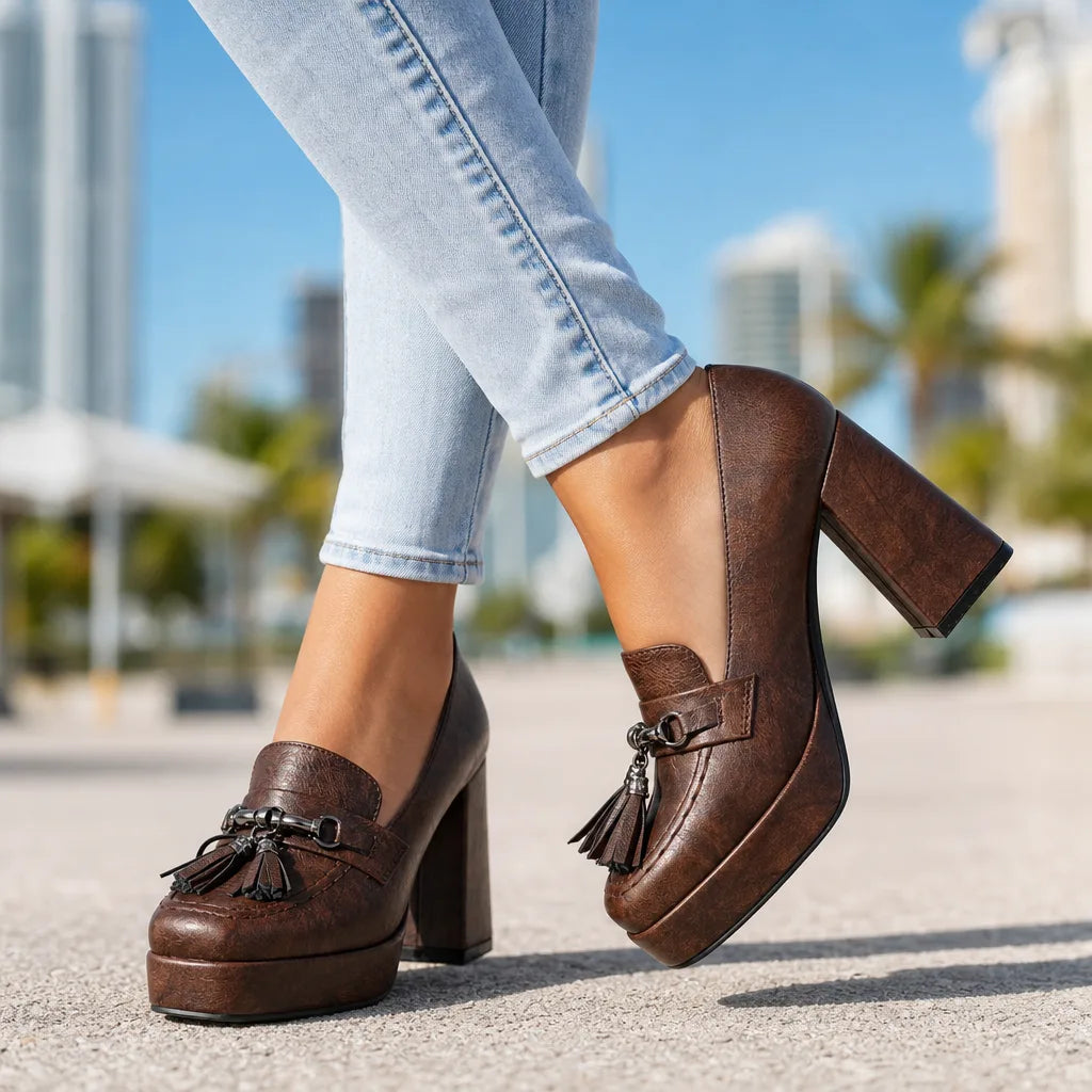 Thorne Tassel Platform Heels  - By Qivii