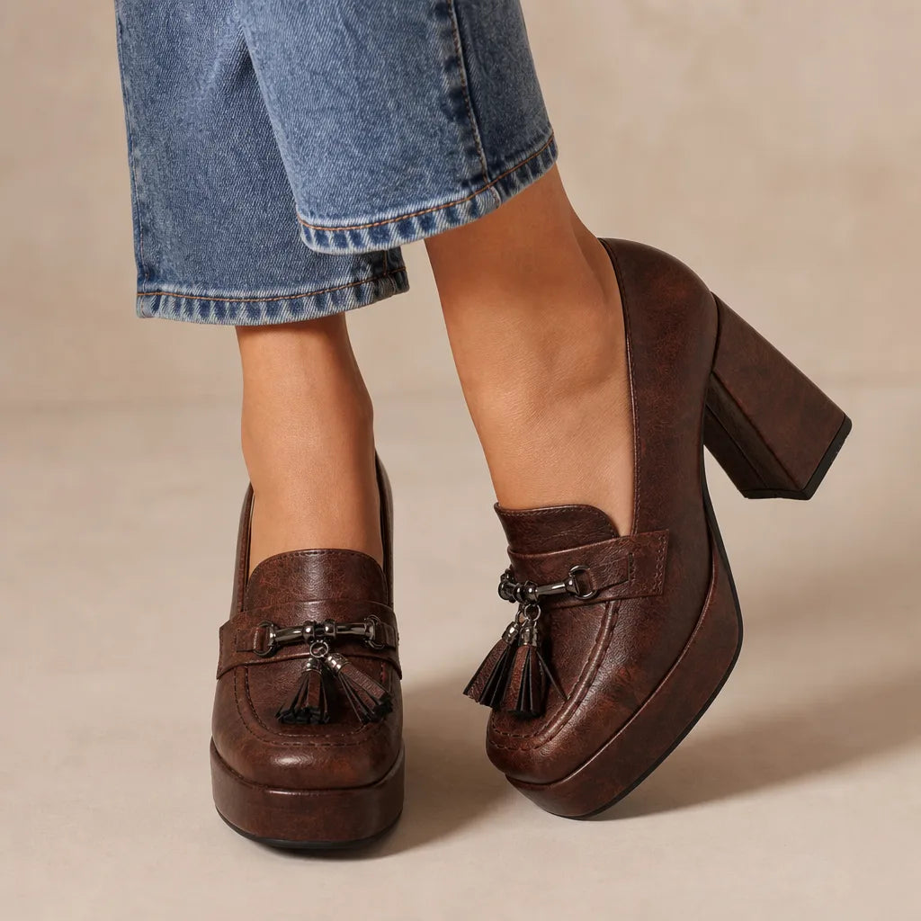 Thorne Tassel Platform Heels  - By Qivii